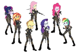 Size: 4096x2886 | Tagged: safe, artist:edy_january, artist:gmaplay, derpibooru import, applejack, fluttershy, pinkie pie, rainbow dash, rarity, sci-twi, sunset shimmer, twilight sparkle, human, equestria girls, equestria girls series, ammunition belt, angry, ar15, armor, assault rifle, body armor, boots, call of duty, call of duty modern warfare 2, call of duty: modern warfare, camouflage, clothes, communications radio, firearms, glock 17, gloves, grenade launcher, gun, handgun, image, jacket, light machine gun, m16, m16a4, m249, m4a1, m700, machine gun, marine, marines, meme, military, military uniform, milkor m32a1, modern warfare, pistol, png, reminhton m700, rifle, shoes, sniper, sniper rifle, spesial forces, sr15, submachinegun, tactical squad, task force 141 north american, task forces 141, trigger discipline, triggered, uniform, united states, usmc, vector, weapon