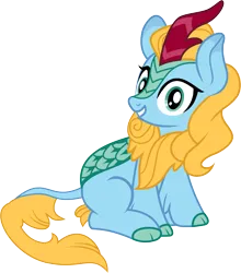 Size: 3177x3616 | Tagged: safe, artist:wissle, derpibooru import, oc, oc:instant burst, kirin, pony, derpibooru community collaboration, 2023 community collab, description is relevant, happy, high res, image, kirin oc, looking at you, male, png, simple background, sitting, smiling, solo, stallion, transparent background, vector