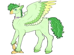 Size: 1280x960 | Tagged: safe, artist:s0ftserve, derpibooru import, oc, oc:key lime pie, classical hippogriff, hippogriff, hybrid, colored wings, image, interspecies offspring, magical lesbian spawn, male, multicolored wings, offspring, parent:pinkie pie, parent:princess skystar, parents:skypie, png, simple background, solo, transparent background, wings