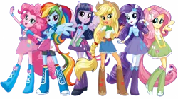 Size: 1530x857 | Tagged: safe, derpibooru import, applejack, fluttershy, pinkie pie, rainbow dash, rarity, sci-twi, twilight sparkle, equestria girls, equestria girls plus, humane five, humane six, image, png, vector