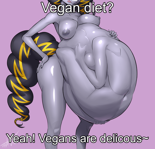 Size: 5625x5392 | Tagged: explicit, artist:doomfister, artist:tsavo, derpibooru import, oc, oc:bug-zapper, anthro, earth pony, grammar error, image, meme, oral vore, png, vore