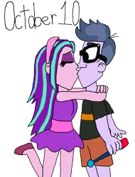 Size: 4000x5255 | Tagged: safe, artist:ktd1993, derpibooru import, aria blaze, microchips, equestria girls, female, image, kissing, male, png, straight