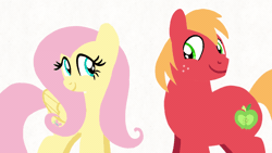 Size: 1920x1080 | Tagged: safe, artist:mlplary6, derpibooru import, big macintosh, fluttershy, earth pony, pegasus, pony, animated, boyfriend and girlfriend, female, fluttermac, gif, image, looking at each other, looking at someone, male, mare, nuzzling, shipping, smiling, smiling at each other, stallion, straight