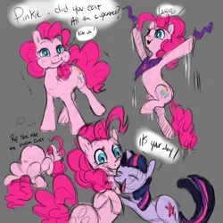 Size: 6000x6000 | Tagged: safe, artist:misstwipietwins, derpibooru import, pinkie pie, twilight sparkle, earth pony, pony, unicorn, belly, big belly, blushing, eyes closed, female, hug, image, lesbian, open mouth, open smile, png, shipping, sketch, sketch dump, smiling, stuffed, tongue out, twinkie, x eyes