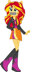 Size: 1702x4000 | Tagged: safe, artist:theshadowstone, derpibooru import, edit, vector edit, sunset shimmer, human, equestria girls, gag, image, png, ponied up, tape, tape gag, vector, wings