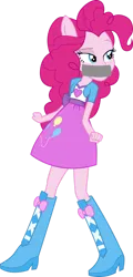 Size: 1912x4000 | Tagged: safe, artist:theshadowstone, derpibooru import, edit, vector edit, pinkie pie, human, equestria girls, gag, image, png, ponied up, tape, tape gag, vector