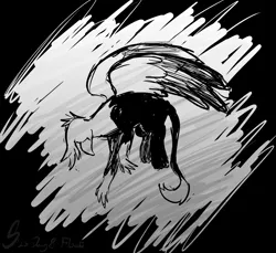 Size: 1500x1375 | Tagged: safe, artist:somber, derpibooru import, oc, gryphon, image, inktober, inktober 2023, jpeg, male, solo