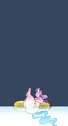 Size: 1039x1920 | Tagged: safe, artist:secretgoombaman12345, derpibooru import, diamond tiara, earth pony, pony, ask chubby diamond, butt, chubby diamond, diamond buttiara, fat, female, filly, floaty, foal, image, inner tube, jpeg, obese, ocean, plot, pool toy, solo, stuck, the ass was fat, water