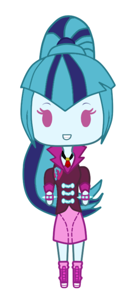 Size: 369x834 | Tagged: safe, artist:icey-wicey-1517, artist:kawaiifabyu, color edit, derpibooru import, edit, sonata dusk, equestria girls, boots, bracelet, chibi, clothes, coat, colored, female, gem, grin, image, picture for breezies, png, shoes, simple background, siren gem, skirt, smiling, socks, solo, spiked wristband, transparent background, wristband