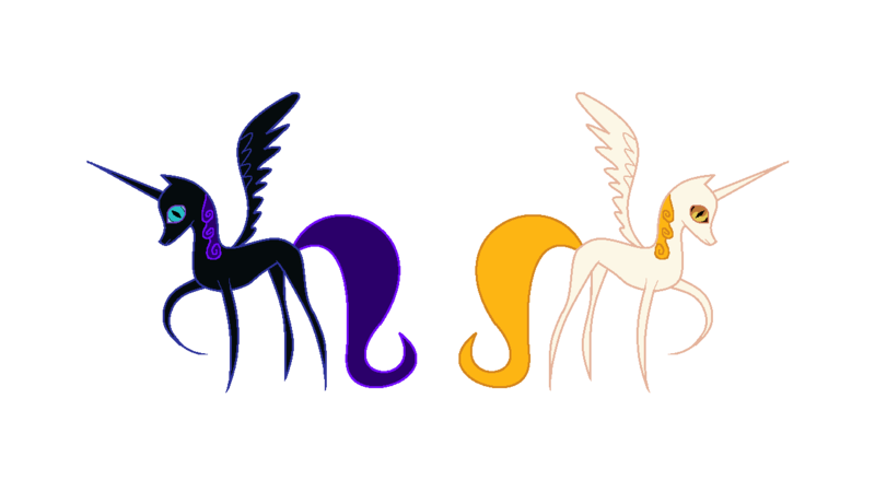 Size: 1280x720 | Tagged: safe, artist:kawaii-tron, artist:taionafan369, derpibooru import, oc, oc:helia, oc:hemera, oc:nyx, alicorn, pony, series:the next generation, alicorn oc, base artist:kawaii-tron, base used, base:kawaii-tron, brown eyes, brown iris, brown sclera, duo, duo female, female, horn, image, mare, mlp fim's thirteenth anniversary, png, recolor, regal sisters, royal sisters ocs, siblings, simple background, sisters, slit pupils, story included, storybook, teal iris, teal sclera, transparent background, wings