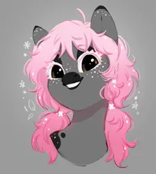 Size: 967x1075 | Tagged: safe, artist:melodylibris, derpibooru import, oc, unofficial characters only, earth pony, pony, bust, coat markings, dark muzzle, facial markings, female, freckles, gray background, image, jpeg, mare, simple background, solo