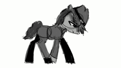 Size: 1920x1080 | Tagged: safe, artist:menalia, derpibooru import, pinkie pie, earth pony, pony, the saddle row review, animated, clone, clothes, fedora, female, hat, image, mare, pants, pinkie clone, shoes, suit, walking, webm, wip