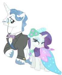 Size: 446x538 | Tagged: artist needed, source needed, safe, derpibooru import, fancypants, rarity, pony, unicorn, a canterlot wedding, bridesmaid, bridesmaid dress, clothes, dress, female, image, male, mare, png, raripants, shipping, simple background, stallion, straight, transparent background, vector