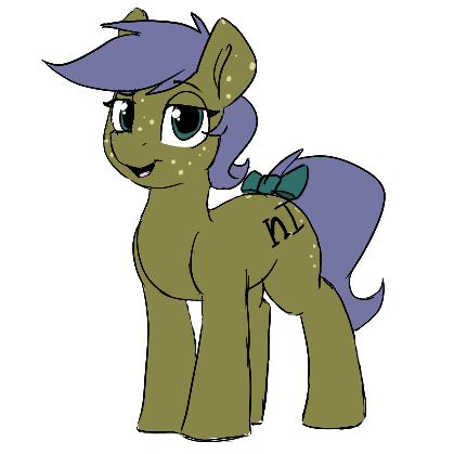 Size: 419x419 | Tagged: safe, artist:hazaplan, ponerpics import, oc, oc:hate comment, unofficial characters only, earth pony, pony, bow, female, freckles, image, mare, png, ponerpics community collab 2023, simple background, solo, standing, tail bow, transparent background