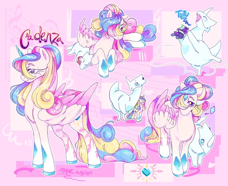 Size: 2048x1675 | Tagged: safe, artist:maplewozapi, derpibooru import, princess cadance, spike, alicorn, dragon, pegasus, pony, alternate design, alternate universe, image, jpeg, pegasus cadance