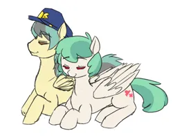 Size: 424x338 | Tagged: safe, artist:submitpony4arts, derpibooru import, oc, oc:nurse nimble, oc:sniper, unofficial characters only, pegasus, pony, female, image, lying down, mare, png, prone