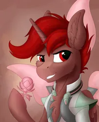 Size: 1332x1637 | Tagged: safe, artist:fess, derpibooru import, oc, oc:hardy, alicorn, pony, clothes, cosplay, costume, flower, image, male, overwatch, png, stallion