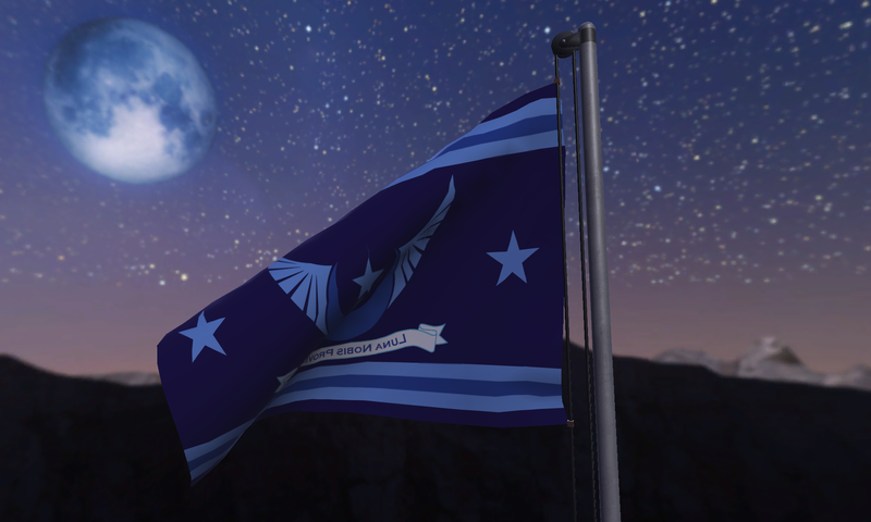 Size: 2000x1200 | Tagged: safe, artist:lekonar13, derpibooru import, flag, flag pole, image, moon, new lunar republic, night, no pony, png