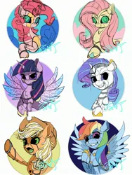 Size: 2160x2880 | Tagged: source needed, safe, artist:co306012, derpibooru import, applejack, fluttershy, pinkie pie, rainbow dash, rarity, twilight sparkle, twilight sparkle (alicorn), alicorn, earth pony, pegasus, pony, robot, robot pony, unicorn, equestria girls, bust, image, jpeg, looking at you, mane six, open mouth, simple background, smiling, smirk, white background