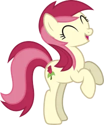 Size: 5900x7093 | Tagged: safe, artist:starryshineviolet, derpibooru import, roseluck, earth pony, pony, a hearth's warming tail, ^^, absurd resolution, cute, eyes closed, female, happy, image, mare, open mouth, png, rearing, rosabetes, simple background, solo, transparent background, vector