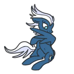 Size: 1000x1000 | Tagged: safe, artist:goatpirate, ponerpics import, night glider, pegasus, pony, grooming, image, png, preening