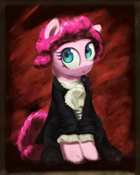 Size: 2000x2500 | Tagged: safe, artist:vultraz, ponerpics import, pinkie pie, earth pony, pony, alternate hairstyle, clothes, female, image, mare, pinktober, png, solo