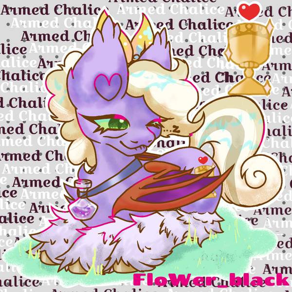 Size: 1080x1080 | Tagged: safe, artist:flower-black, derpibooru import, oc, oc:armed chalice, bat pony, image, png