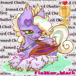 Size: 1080x1080 | Tagged: safe, artist:flower-black, derpibooru import, oc, oc:armed chalice, bat pony, image, png