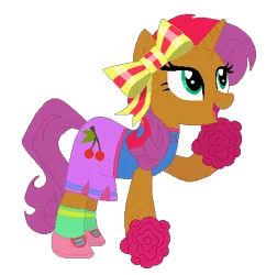 Size: 397x410 | Tagged: safe, artist:selenaede, artist:user15432, derpibooru import, cherry spices, pony, unicorn, base used, bow, cheerleader, cheerleader outfit, clothes, costume, hair bow, halloween, halloween costume, holiday, image, open mouth, open smile, png, pom pom, shoes, simple background, sneakers, socks, transparent background