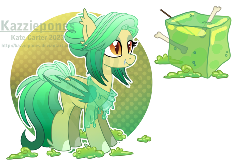 Size: 1024x726 | Tagged: safe, artist:kazziepones, derpibooru import, oc, oc:emerald goo, bat pony, pony, female, image, mare, png, solo