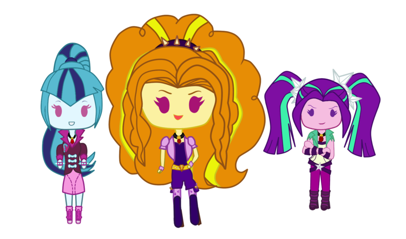 Size: 1700x1000 | Tagged: safe, artist:icicle-wicicle-1517, artist:kawaiifabyu, color edit, derpibooru import, edit, adagio dazzle, aria blaze, sonata dusk, equestria girls, belt, boots, bracelet, chibi, clothes, coat, colored, crossed arms, denim, female, fingerless gloves, gem, gloves, grin, hairband, high heel boots, image, jeans, open mouth, pants, png, shirt, shoes, shorts, simple background, siren gem, skirt, smiling, smirk, socks, spiked wristband, stockings, the dazzlings, thigh highs, transparent background, trio, vest, wristband