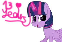 Size: 1196x816 | Tagged: safe, artist:jadeharmony, artist:kingbases, derpibooru import, twilight sparkle, twilight sparkle (alicorn), alicorn, pony, base used, cute, female, glow, glowing horn, horn, image, magic, mare, mlp fim's thirteenth anniversary, open mouth, png, simple background, solo, transparent background, twiabetes