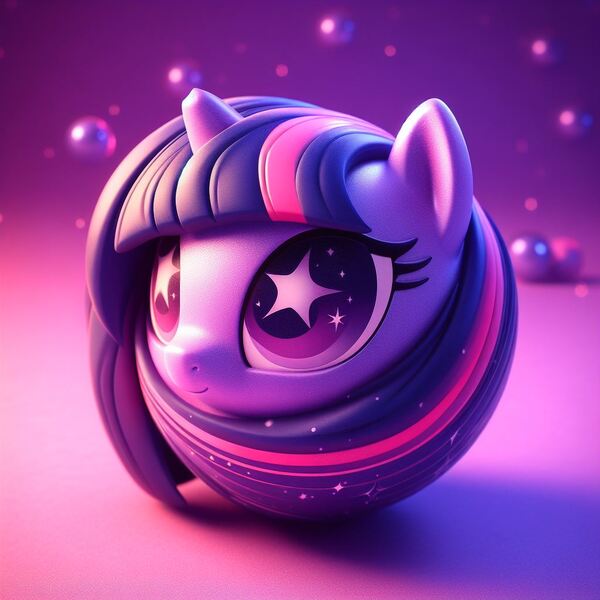 Size: 1024x1024 | Tagged: safe, derpibooru import, machine learning generated, twilight sparkle, ai content, ball, image, jpeg, morph ball, prompter:mega-poneo, twiball