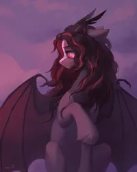 Size: 4000x5000 | Tagged: safe, artist:inarimayer, derpibooru import, oc, unofficial characters only, bat pony, pony, absurd resolution, bat pony oc, bat wings, commission, female, floppy ears, image, mare, png, raised hoof, solo, turned head, wings