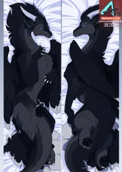 Size: 777x1100 | Tagged: suggestive, artist:arctic-fox, derpibooru import, oc, unofficial characters only, dragon, body pillow, body pillow design, dragon oc, image, jpeg, non-pony oc, solo