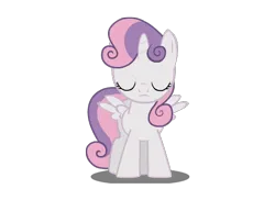Size: 550x400 | Tagged: safe, artist:faelaarts, derpibooru import, sweetie belle, alicorn, pony, fanfic:a little loopy, alicornified, eyes closed, fanfic art, female, filly, foal, image, png, race swap, simple background, solo, sweetiecorn, transparent background, vector
