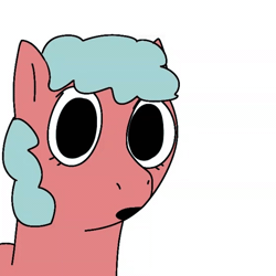 Size: 560x560 | Tagged: safe, artist:hach, earth pony, pony, :o, animated, boop, ear twitch, eyes closed, female, gif, image, loop, mare, nose wrinkle, offscreen character, open mouth, simple background, squigglevision, white background