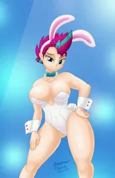 Size: 1925x2975 | Tagged: suggestive, artist:aleximusprime, derpibooru import, zipp storm, human, g5, adorasexy, adorazipp, big breasts, bowtie, breasts, bunny ears, bunny suit, bunny tail, busty zipp storm, cleavage, clothes, cuffs (clothes), cute, female, hips, humanized, image, jpeg, playboy bunny, playboy bunny zipp storm, seductive, seductive look, seductive pose, sexy, solo, solo female, solo focus, tail, thick, thighs, thunder thighs, wide hips