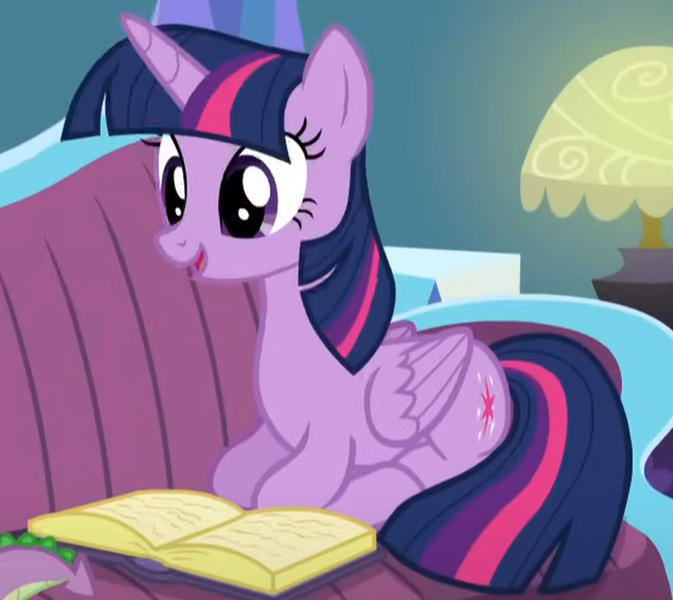 Size: 1212x1081 | Tagged: safe, derpibooru import, screencap, twilight sparkle, twilight sparkle (alicorn), alicorn, pony, amending fences, book, cute, female, image, lying down, mare, open mouth, png, ponyloaf, prone, smiling, solo