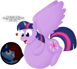 Size: 2690x2407 | Tagged: artist needed, source needed, safe, derpibooru import, twilight sparkle, twilight sparkle (alicorn), oc, oc:blue thunder, alicorn, image, oral vore, png, thundersparkle, vore