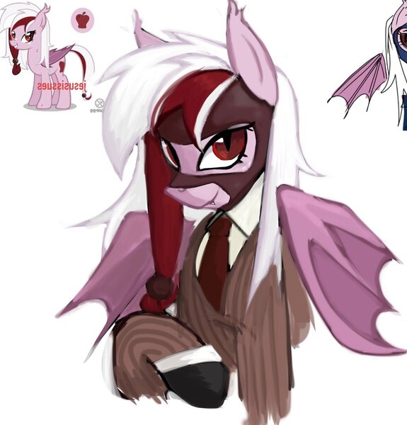 Size: 1035x1080 | Tagged: oc name needed, safe, artist:snippsnojaku, derpibooru import, oc, bat pony, bat pony oc, bat wings, crossover, image, jpeg, team fortress 2, wings