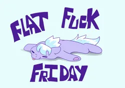 Size: 7016x4961 | Tagged: safe, artist:cutepencilcase, derpibooru import, cloudchaser, pegasus, pony, eyes closed, flat, flat fuck friday, flop, image, lying down, meme, png, prone, solo, sploot, tongue out, vulgar