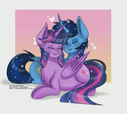 Size: 4600x4120 | Tagged: safe, derpibooru import, twilight sparkle, twilight sparkle (alicorn), oc, oc:blue thunder, alicorn, image, jpeg, pregnant, thundersparkle