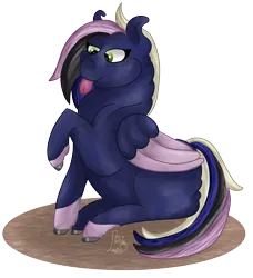 Size: 2549x2790 | Tagged: safe, artist:loopina, derpibooru import, oc, oc:boreal junior, pegasus, pony, saddle arabian, fat, image, male, png, simple background, sitting, solo, stallion, stupidity, tong, transparent background