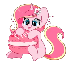 Size: 3934x3663 | Tagged: safe, artist:kittyrosie, derpibooru import, oc, oc:rosa flame, unofficial characters only, pony, unicorn, food, horn, image, macaron, png, tongue out, unicorn oc