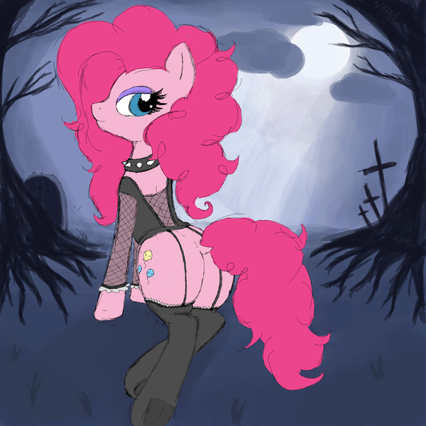 Size: 2000x2000 | Tagged: suggestive, artist:notawriteranon, derpibooru import, pinkie pie, pony, eyeshadow, goth, image, makeup, pinktober, png