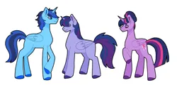 Size: 2484x1198 | Tagged: safe, derpibooru import, twilight sparkle, twilight sparkle (alicorn), oc, oc:blue thunder, alicorn, pony, female, filly, foal, image, parent:twilight sparkle, png, thundersparkle