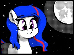 Size: 990x738 | Tagged: safe, artist:seafooddinner, derpibooru import, oc, oc:nasapone, unofficial characters only, earth pony, pony, earth pony oc, flipnote studio, image, moon, png, solo, stars