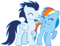 Size: 922x720 | Tagged: safe, derpibooru import, rainbow dash, soarin', pegasus, pony, female, image, male, mare, png, shipping, simple background, soarindash, stallion, straight, transparent background