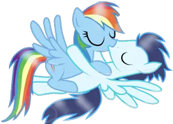 Size: 1296x932 | Tagged: safe, artist:rulette, derpibooru import, rainbow dash, soarin', pegasus, pony, female, image, kiss on the lips, kissing, male, mare, png, shipping, simple background, soarindash, stallion, straight, transparent background